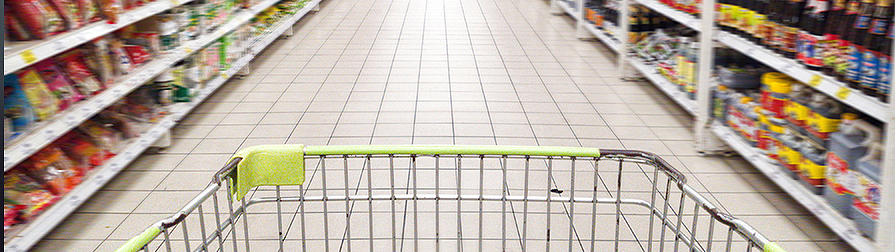 Marketing Division supermarket cart close up
