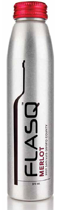 Recyclable aluminum bottles used for FLASQ&trade; wines chill five times faster than glass bottles, according to the company.
