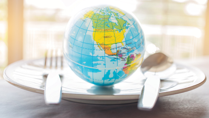 Globe on a plate