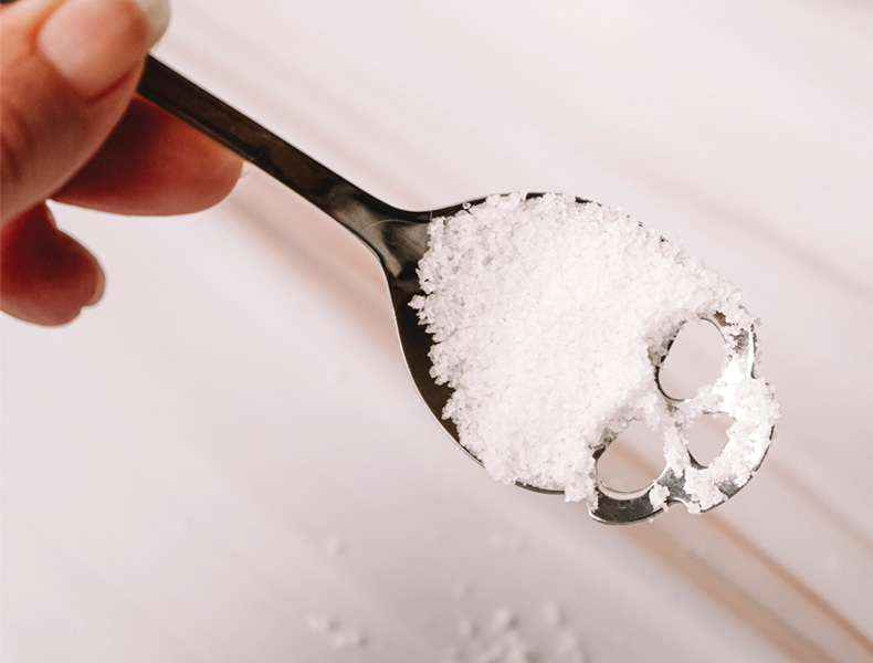 Conceptual image about the risk for health of food additives.