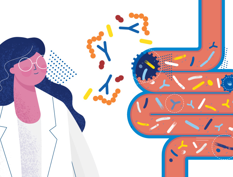 Scientist looking at gut health