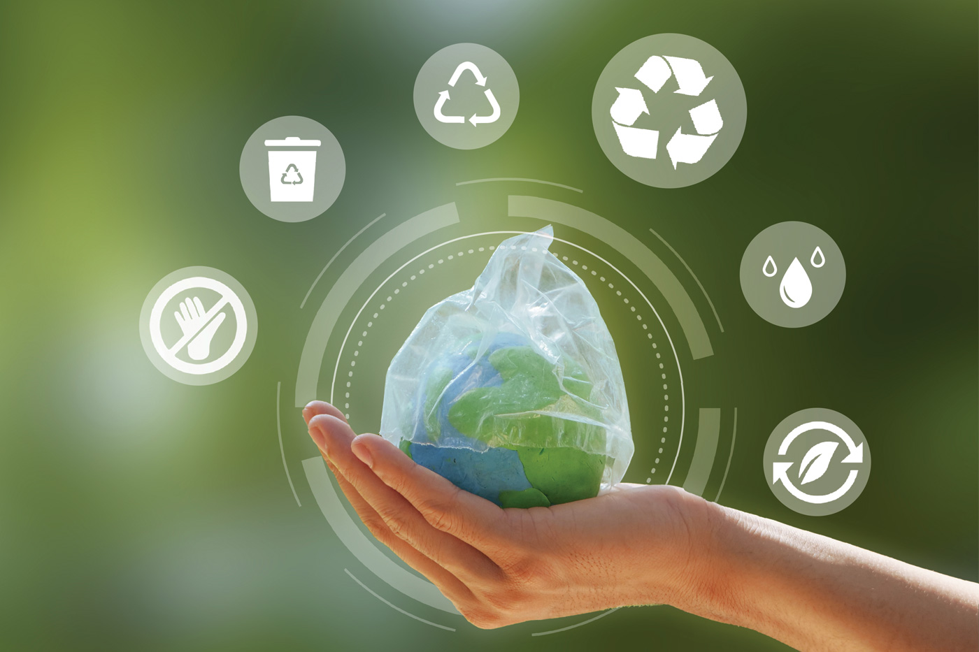 Concept of Reuse Reduce Recycle Rot Refuse. Zero waste. Conscious consumption