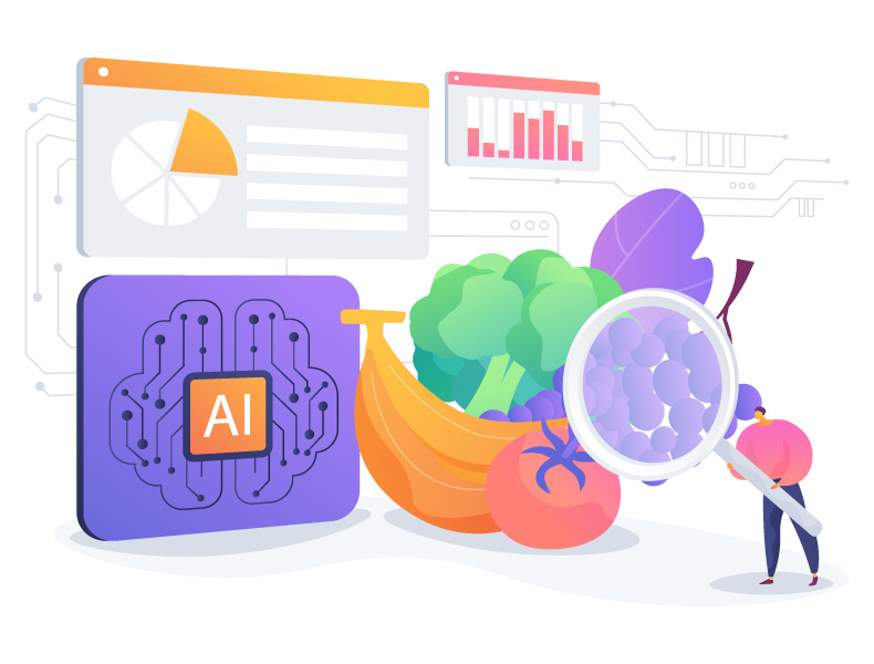 AI Analysis of Ingredients concept Illustration