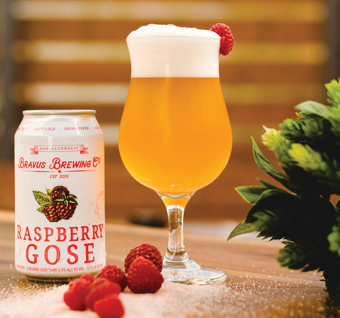 Rasberry Gose with glass