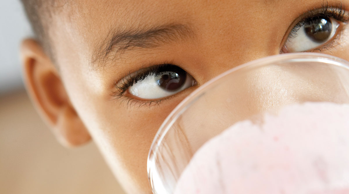 Child with milkshake