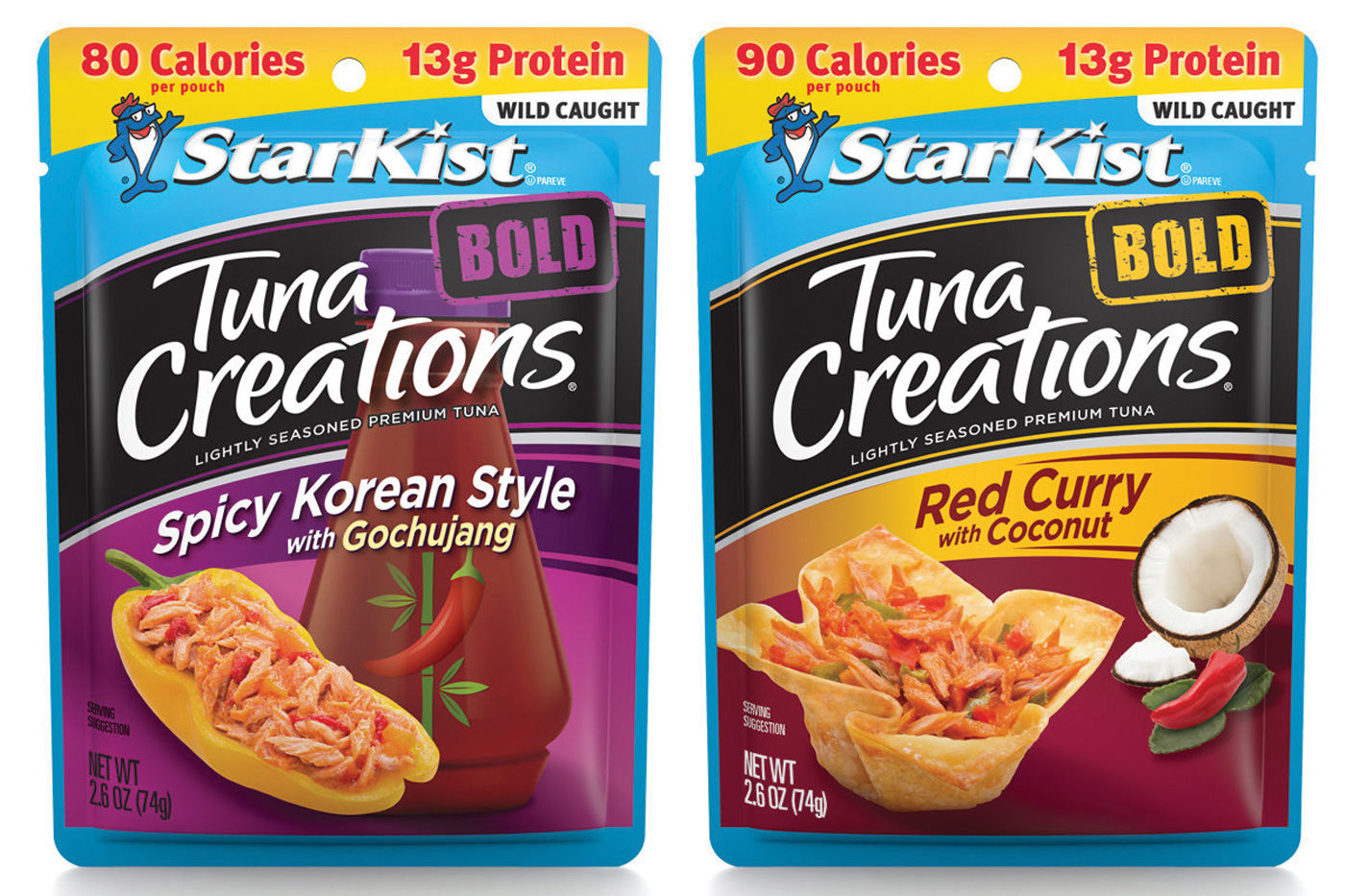 StarKist Tuna Creations Spicy Korean Style with Gochujang and Red Curry with Coconut