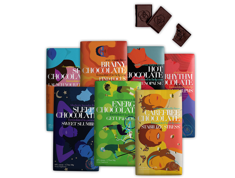 Assorted bars from The Functional Chocolate Company